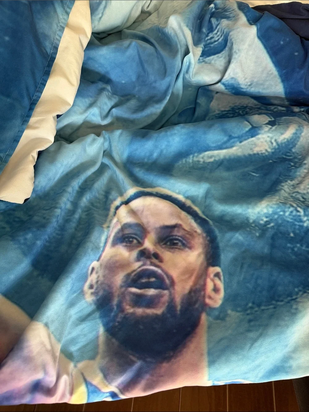 Stephen Curry Golden State Warriors Blue & Yellow Basketball Poster/Throw